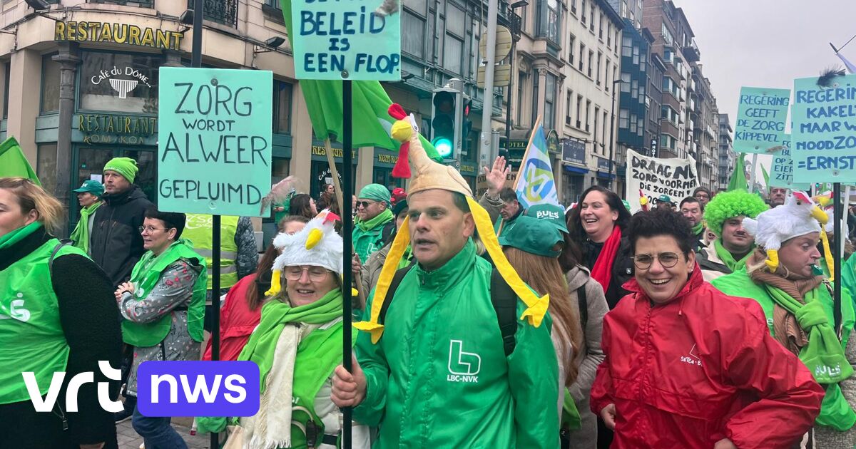 Jusqu'à 32.000 soignants portent leurs doléances au centre-ville de Bruxelles
