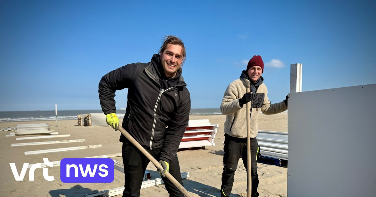 Les premiers bars de plage en construction sur la côte flamande