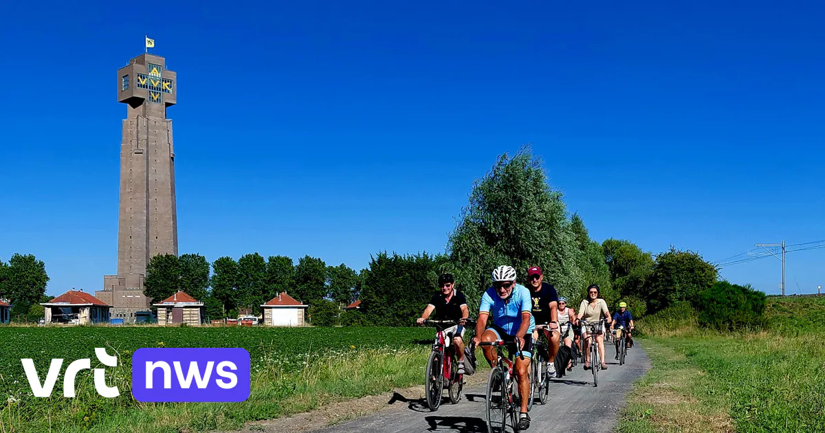 Nouvelle piste cyclable sur gravier passant devant des sites historiques de la Grande Guerre à Dixmude, adaptée aux familles et aux débutants